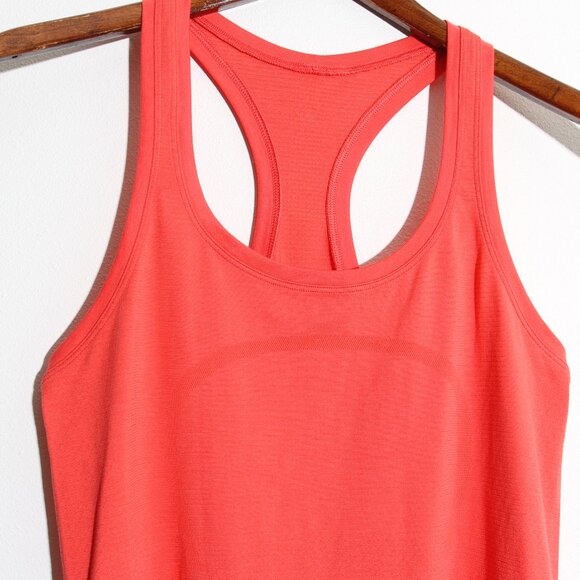 Lululemon Swiftly Tech Racerback Tank Top Pink Coral Mesh Silverescent Size 6 - Picture 2 of 9